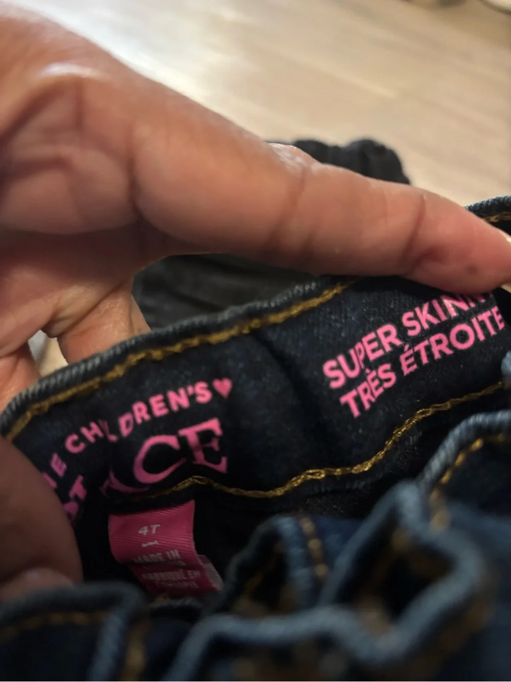 Children’s Place Girls Stretch Jeans Bundle - Dark Blue, Black & Lght Bl - 4/4T